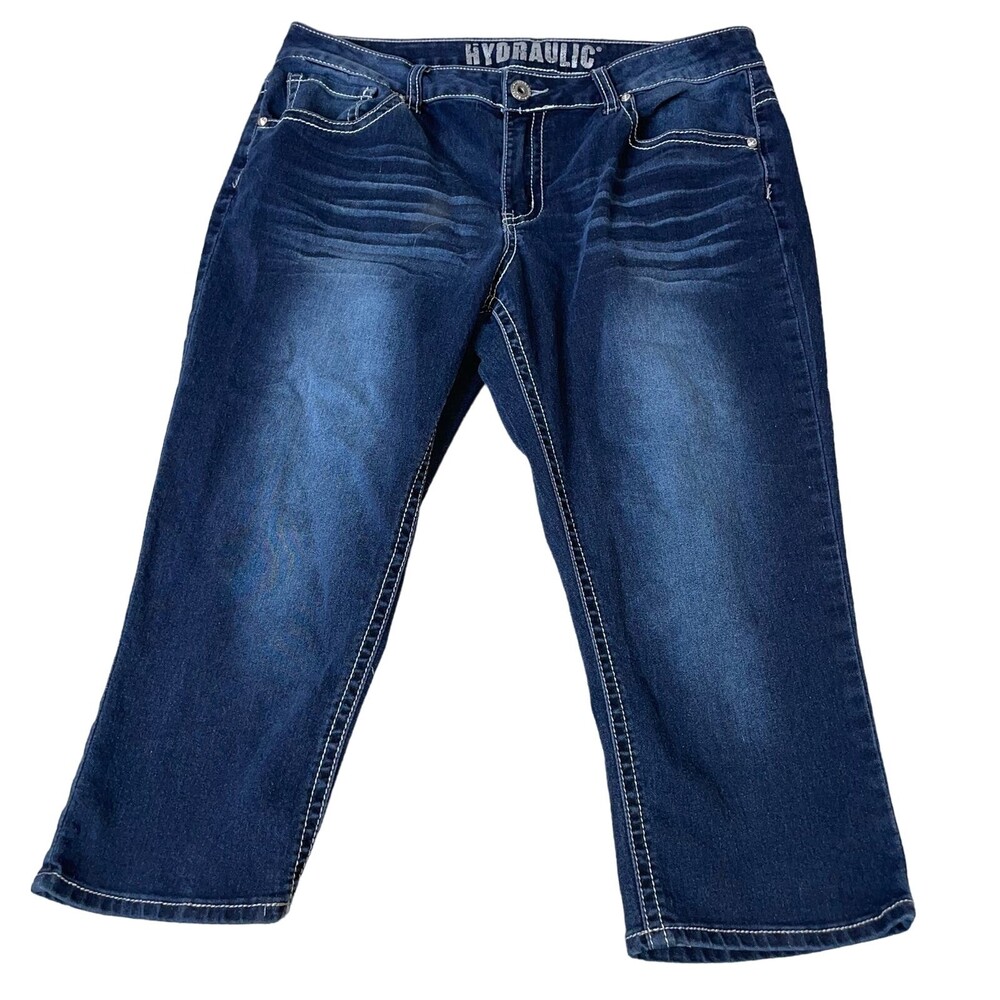 Hydrolic HYDRAULIC capri cropped denim jeans embellished pockets SZ 16